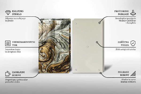 Sklenená doska na krájanie Bohatá abstrakcia