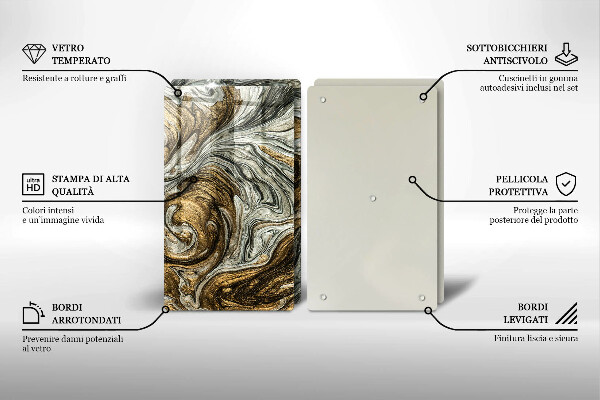 Sklenená doska na krájanie Bohatá abstrakcia