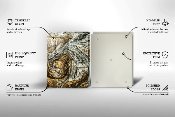 Sklenená doska na krájanie Bohatá abstrakcia