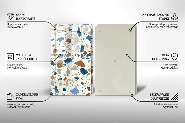 Sklenená doska na krájanie Dekoratívna kamenina