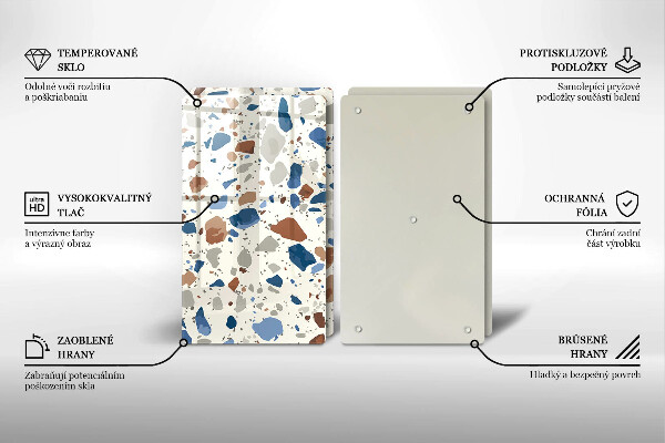 Sklenená doska na krájanie Dekoratívna kamenina