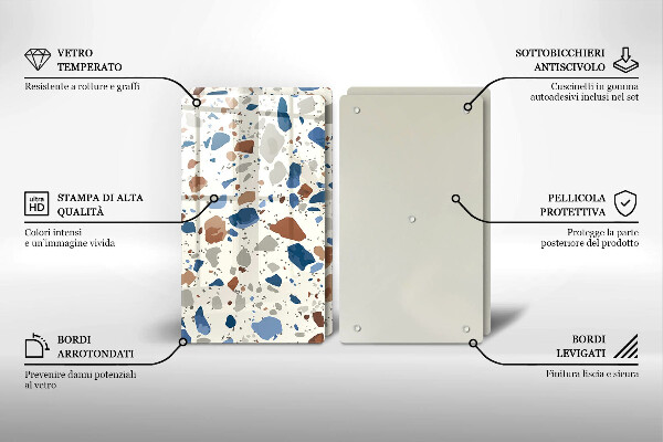 Sklenená doska na krájanie Dekoratívna kamenina