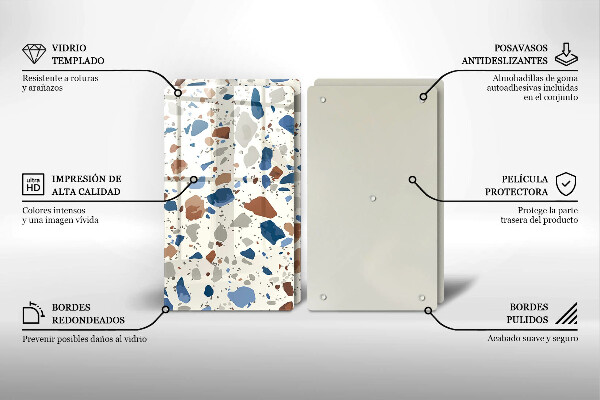 Sklenená doska na krájanie Dekoratívna kamenina