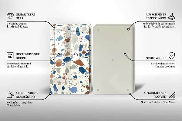 Sklenená doska na krájanie Dekoratívna kamenina