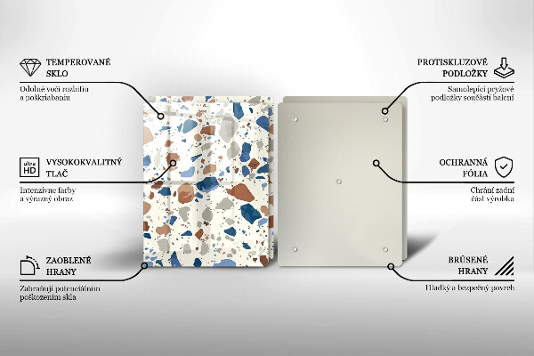 Sklenená doska na krájanie Dekoratívna kamenina