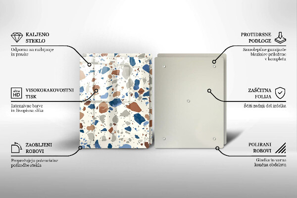 Sklenená doska na krájanie Dekoratívna kamenina