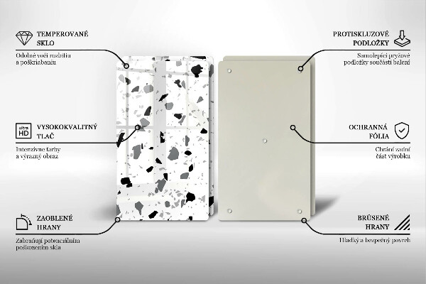 Sklenená doska na krájanie Dekoratívna kamenina