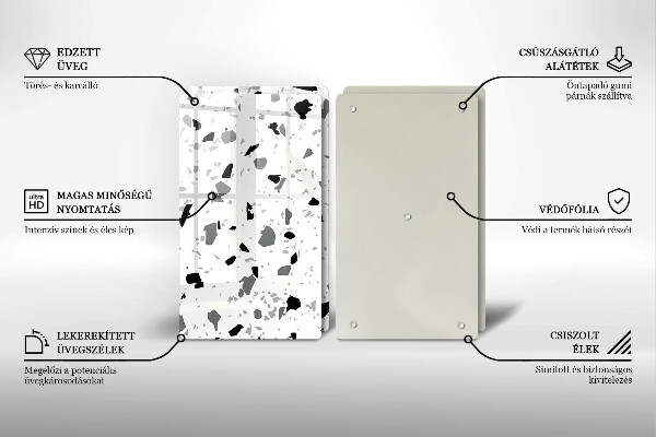 Sklenená doska na krájanie Dekoratívna kamenina