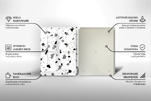 Sklenená doska na krájanie Dekoratívna kamenina