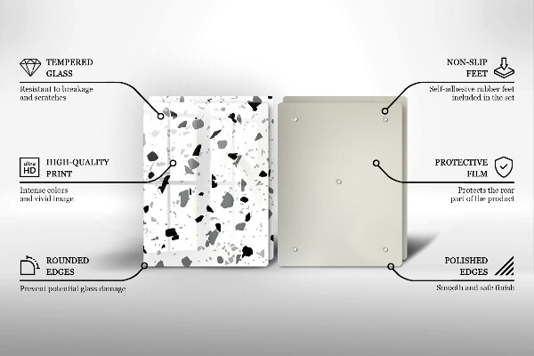 Sklenená doska na krájanie Dekoratívna kamenina