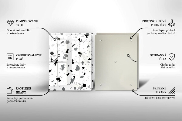 Sklenená doska na krájanie Dekoratívna kamenina