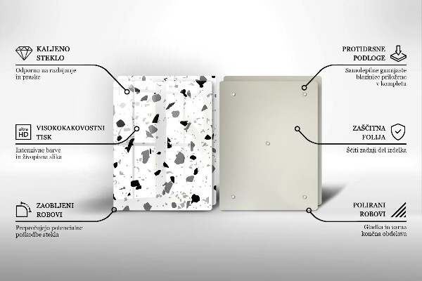 Sklenená doska na krájanie Dekoratívna kamenina