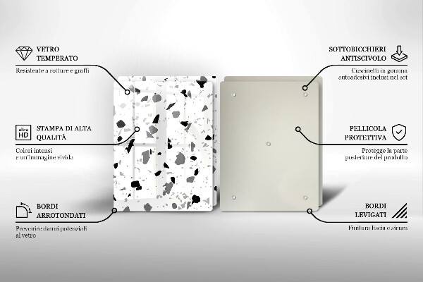 Sklenená doska na krájanie Dekoratívna kamenina