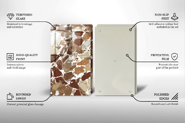 Sklenená doska na krájanie Kamenné ozdobné škvrny