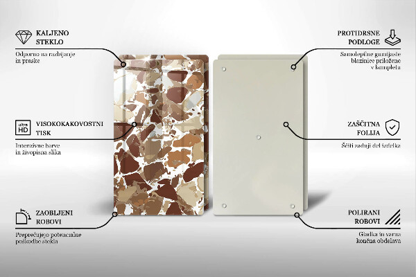 Sklenená doska na krájanie Kamenné ozdobné škvrny