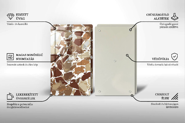 Sklenená doska na krájanie Kamenné ozdobné škvrny