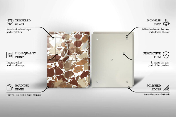 Sklenená doska na krájanie Kamenné ozdobné škvrny