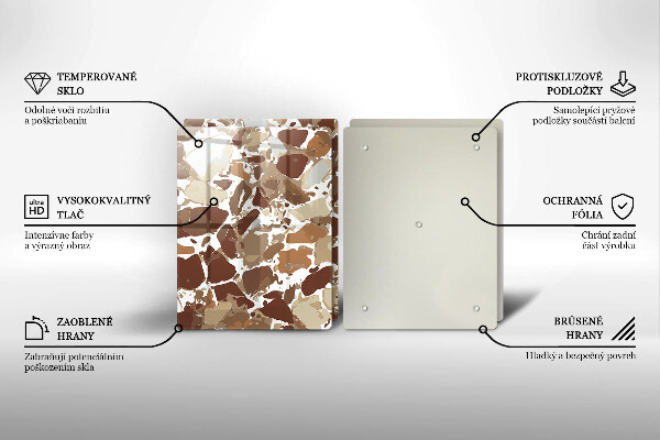 Sklenená doska na krájanie Kamenné ozdobné škvrny