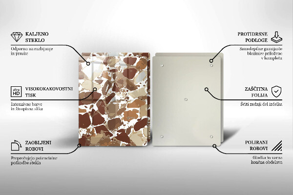 Sklenená doska na krájanie Kamenné ozdobné škvrny