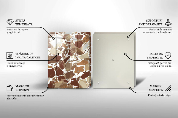 Sklenená doska na krájanie Kamenné ozdobné škvrny