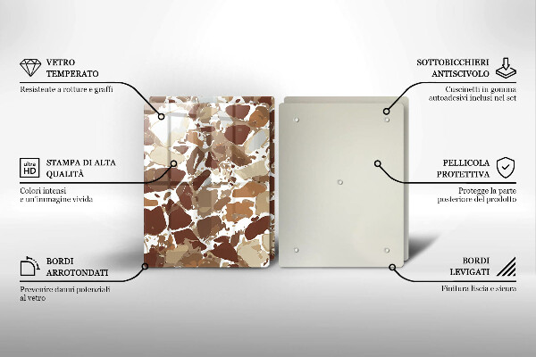 Sklenená doska na krájanie Kamenné ozdobné škvrny