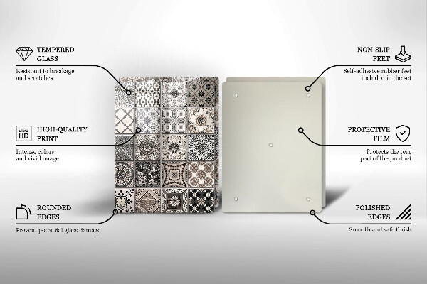 Kuchynská doska veľká zo skla Dekoratívne dlaždice