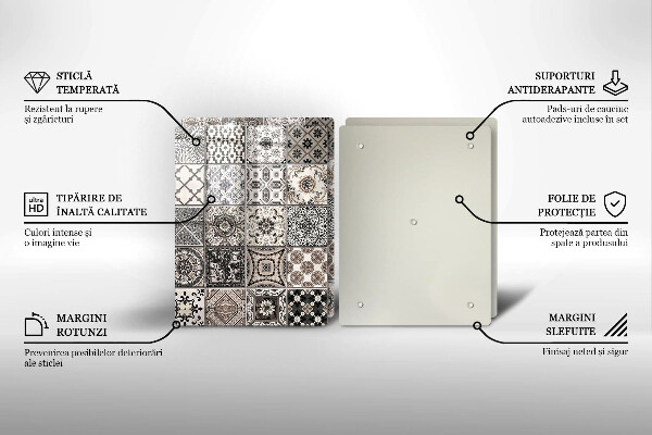 Kuchynská doska veľká zo skla Dekoratívne dlaždice