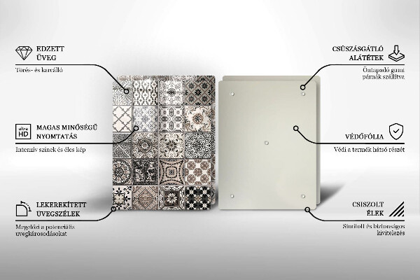 Kuchynská doska veľká zo skla Dekoratívne dlaždice