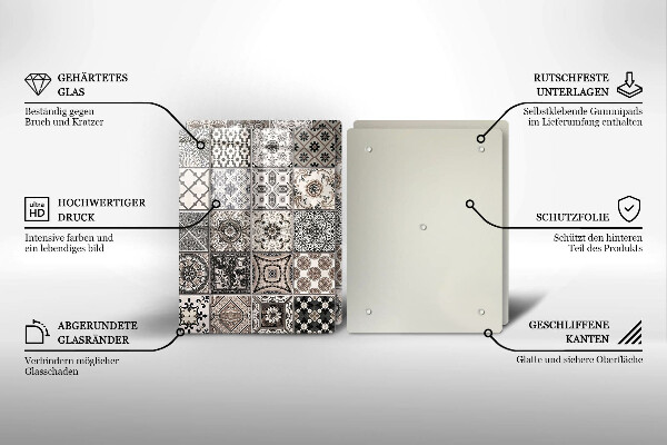 Kuchynská doska veľká zo skla Dekoratívne dlaždice