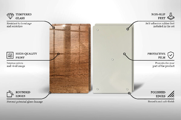 Kuchynská doska veľká zo skla Textúra dreva