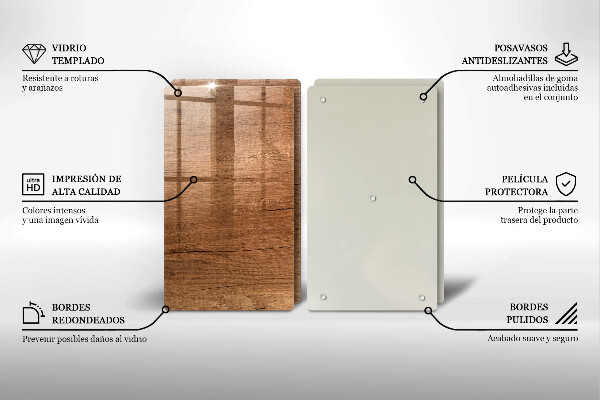 Kuchynská doska veľká zo skla Textúra dreva