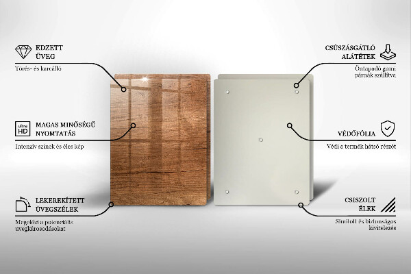 Kuchynská doska veľká zo skla Textúra dreva