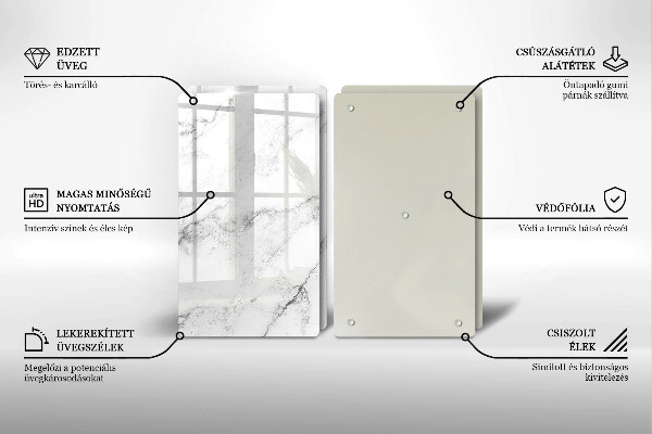 Kuchynská doska veľká zo skla Elegantná textúra mramoru