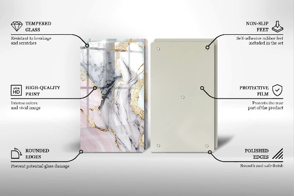 Sklenená doska na krájanie Pastelový mramor