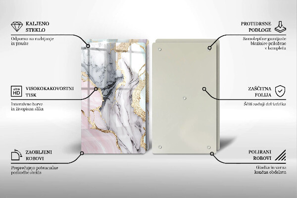 Sklenená doska na krájanie Pastelový mramor