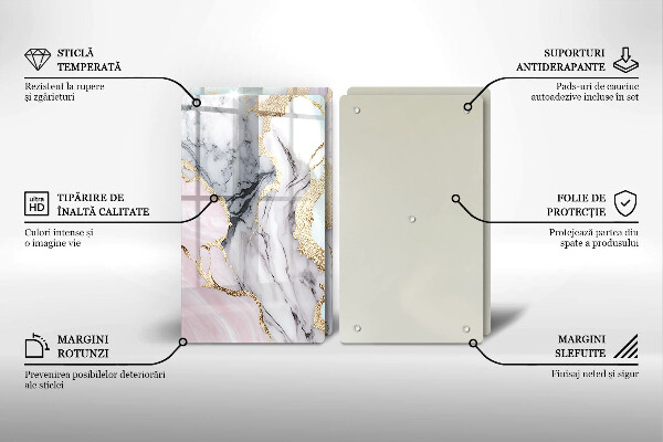 Sklenená doska na krájanie Pastelový mramor