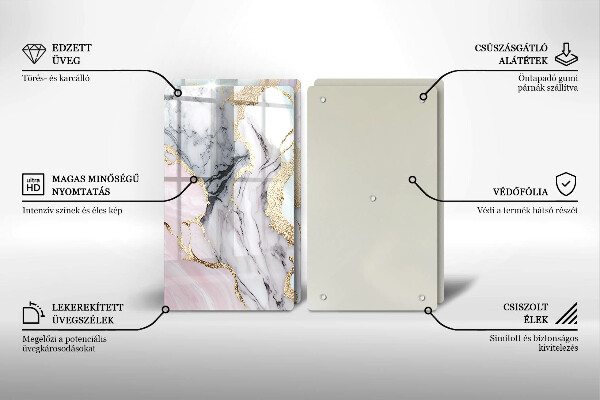 Sklenená doska na krájanie Pastelový mramor