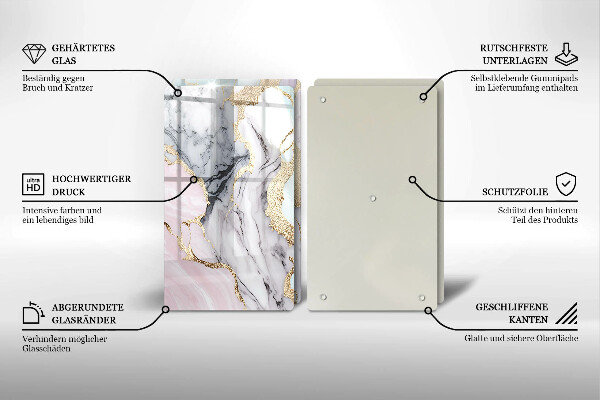 Sklenená doska na krájanie Pastelový mramor