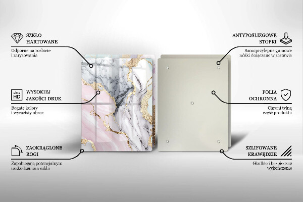 Sklenená doska na krájanie Pastelový mramor