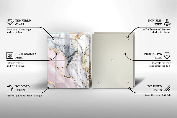 Sklenená doska na krájanie Pastelový mramor