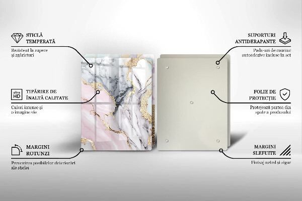 Sklenená doska na krájanie Pastelový mramor