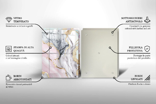 Sklenená doska na krájanie Pastelový mramor