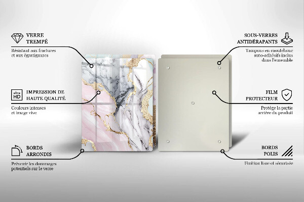 Sklenená doska na krájanie Pastelový mramor