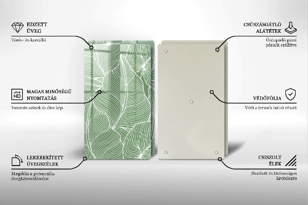 Sklenená doska na krájanie Lineárne listy