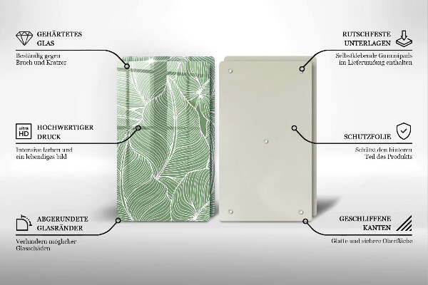 Sklenená doska na krájanie Lineárne listy