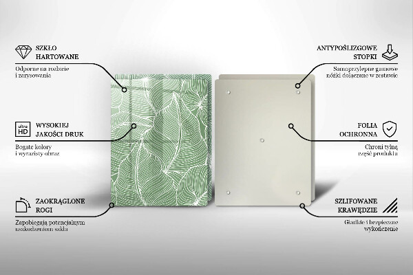 Sklenená doska na krájanie Lineárne listy