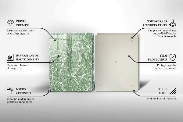 Sklenená doska na krájanie Lineárne listy