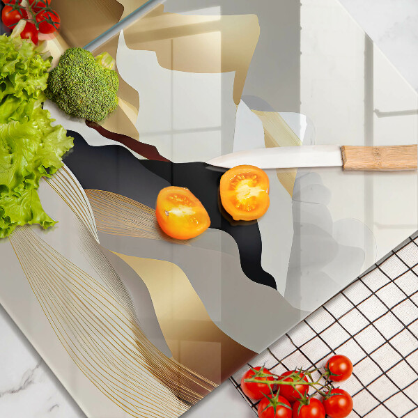 Sklenená doska na krájanie Abstraktné zlaté hory