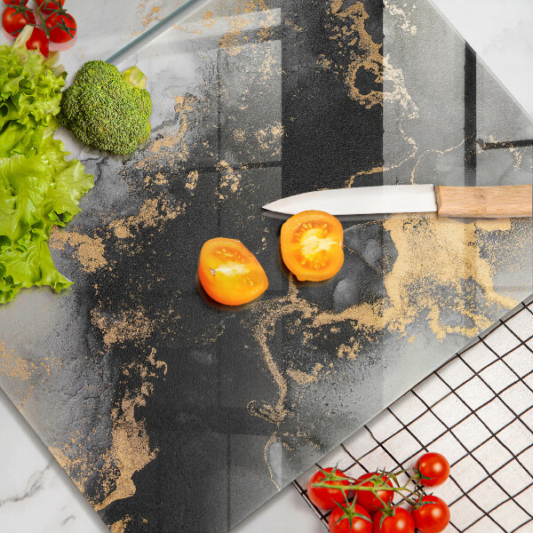 Sklenená doska na krájanie Abstrakcia so zlatom