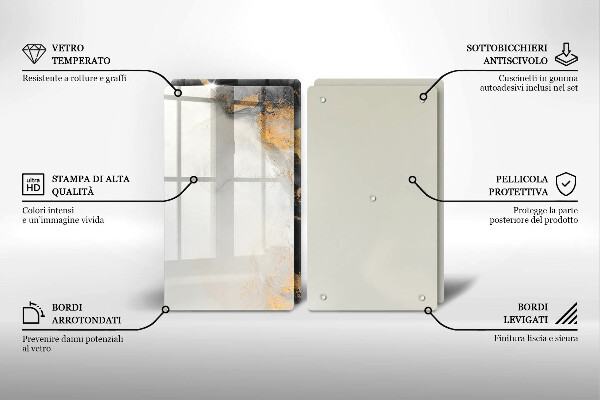 Sklenená doska na krájanie Abstrakcia so zlatom
